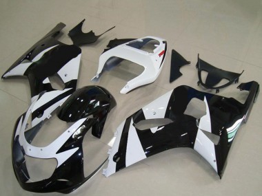 2001-2003 Suzuki GSXR 600 / GSXR 750 Motorcycle Fairings - White Glossy Black Canada