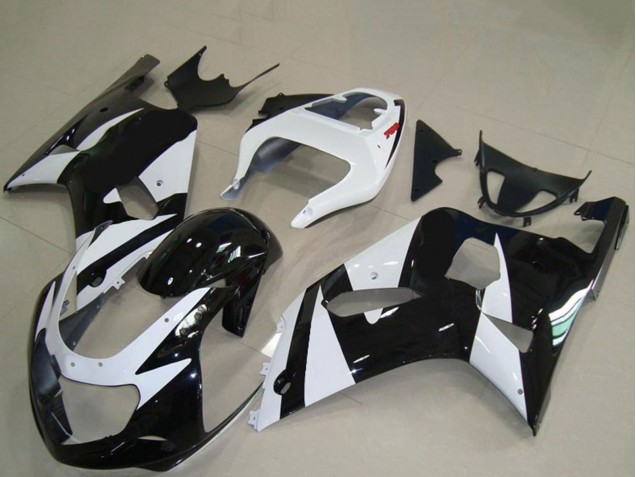 2001-2003 Suzuki GSXR 600 / GSXR 750 Motorcycle Fairings - White Glossy Black Canada