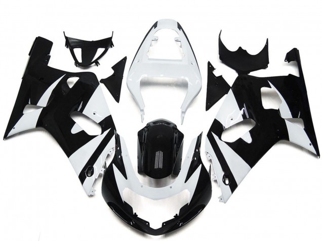 2001-2003 Suzuki GSXR 600 / GSXR 750 Motorcycle Fairings - White Glossy Black OEM Style Canada