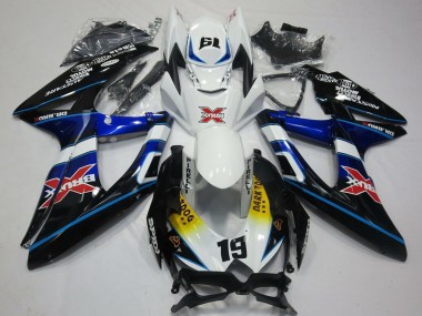 2008-2010 Suzuki GSXR 600 / GSXR 750 Motorcycle Fairings - White Blue Black Yellow Red X Dark Dog 19 Canada