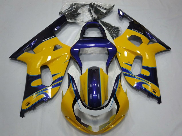 2001-2003 Suzuki GSXR 600 / GSXR 750 Motorcycle Fairings - Yellow Blue Canada
