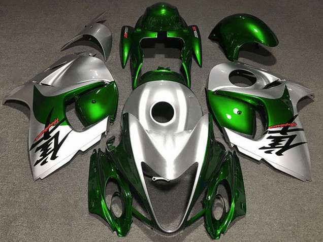 2008-2020 Suzuki GSXR 1300 Motorcycle Fairings - Glossy Green and Silver Canada