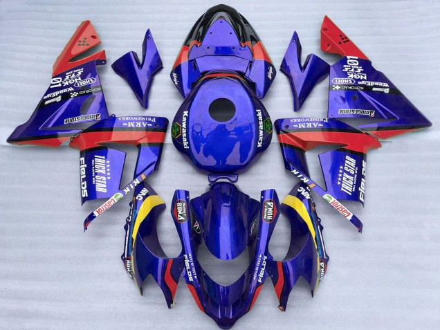 2004-2005 Kawasaki ZX10R Motorcycle Fairings - Blue and Red Trick Star Canada