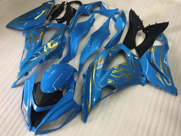 2016-2020 Kawasaki ZX10R Motorcycle Fairings - Blue Gold Canada