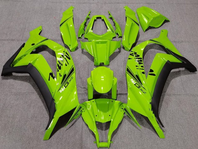 2011-2015 Kawasaki ZX10R Motorcycle Fairings - Green Matte Black Canada