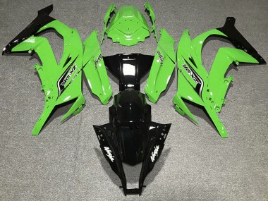 2011-2015 Kawasaki ZX10R Motorcycle Fairings - Green Glossy Black Canada