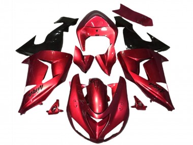 2006-2007 Kawasaki ZX10R Motorcycle Fairings - Red Glossy Black Canada