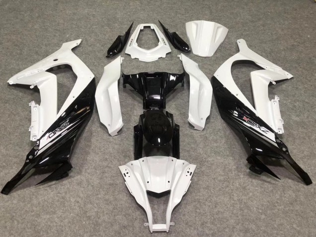 2011-2015 Kawasaki ZX10R Motorcycle Fairings - White Glossy Black Canada