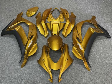 2016-2020 Kawasaki ZX10R Motorcycle Fairings - Gold Black White Ninja Canada