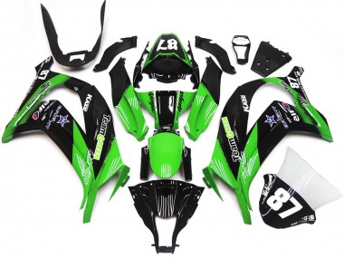 2016-2020 Kawasaki ZX10R Motorcycle Fairings - Green Glossy Black Team Green Star 87 Canada