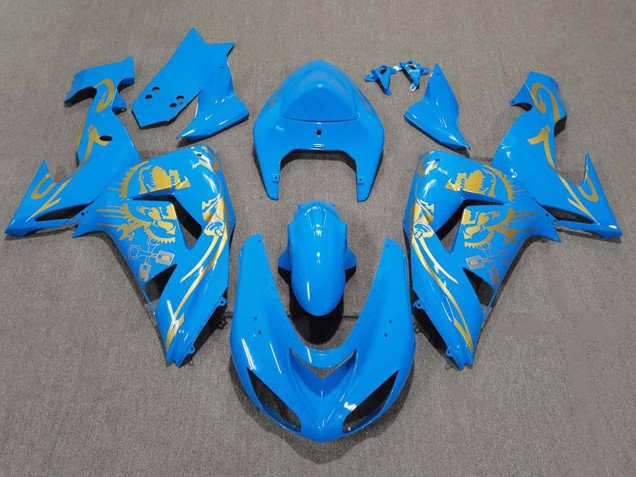 2006-2007 Kawasaki ZX10R Motorcycle Fairings - Light Blue Gold Canada
