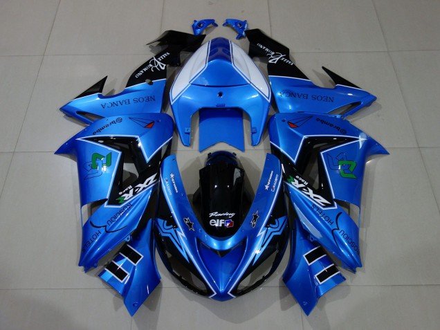2006-2007 Kawasaki ZX10R Motorcycle Fairings - Liquid Blue Glossy Black Canada