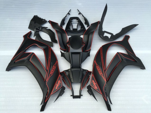 2011-2015 Kawasaki ZX10R Motorcycle Fairings - Matte Black Red Canada