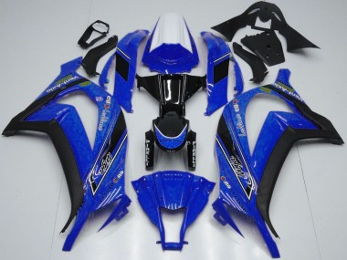 2011-2015 Kawasaki ZX10R Motorcycle Fairings - White Blue Glossy Black OEM Style Canada