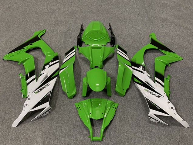 2011-2015 Kawasaki ZX10R Motorcycle Fairings - Green White Glossy Black OEM Style Canada