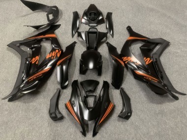 2016-2020 Kawasaki ZX10R Motorcycle Fairings - Matte Black Orange Ninja Canada