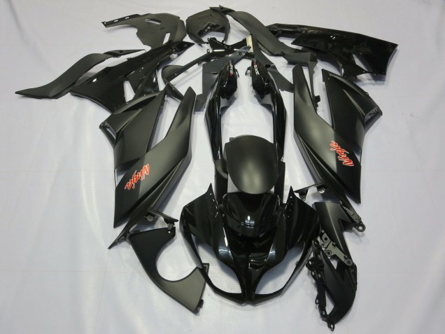 2009-2012 Kawasaki ZX6R Motorcycle Fairings - Matte Black Glossy Black Red Ninja Canada