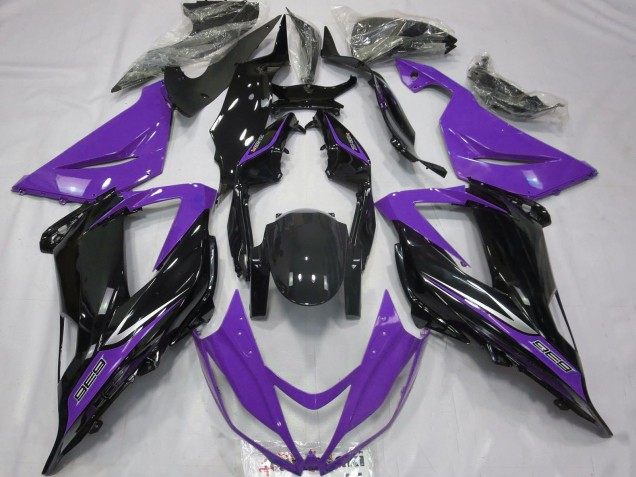 2013-2018 Kawasaki ZX6R Motorcycle Fairings - Purple Glossy Black Canada