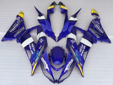 2013-2018 Kawasaki ZX6R Motorcycle Fairings - Blue White Yellow Trick Star Bridgestone Canada