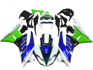 2009-2012 Kawasaki ZX6R Motorcycle Fairings - White Green Blue Black Canada