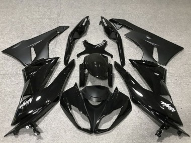 2009-2012 Kawasaki ZX6R Motorcycle Fairing - Glossy Black Matte Black Canada
