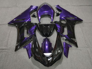 2005-2006 Kawasaki ZX6R Motorcycle Fairings - Purple Glossy Black Canada