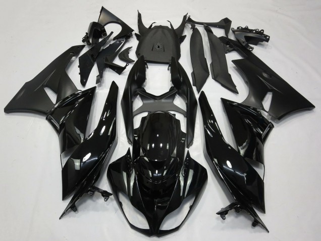 2009-2012 Kawasaki ZX6R Motorcycle Fairings - Glossy Black Matte Black Canada