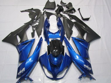 2009-2012 Kawasaki ZX6R Motorcycle Fairings - Blue Glossy Black Matte Black White Ninja Canada