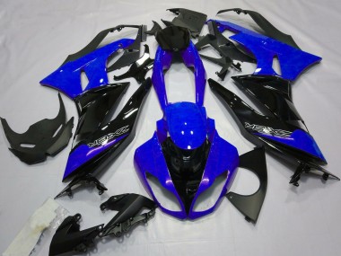 2009-2012 Kawasaki ZX6R Motorcycle Fairings - Blue Glossy Black Canada