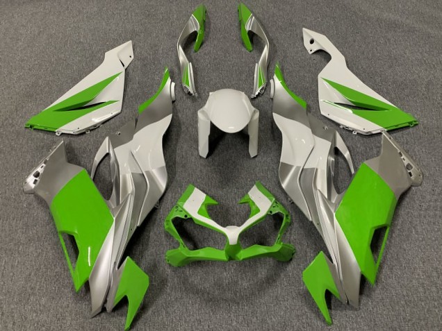 2019-2022 Kawasaki ZX6R Motorcycle Fairings - White Silver Green Canada