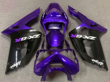 2003-2004 Kawasaki ZX6R Motorcycle Fairings - Purple Glossy Black Canada