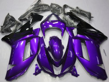 2007-2008 Kawasaki ZX6R Motorcycle Fairings - Glossy Purple Black Canada