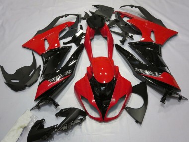 2009-2012 Kawasaki ZX6R Motorcycle Fairings - Red Glossy Black Canada