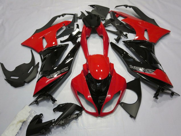 2009-2012 Kawasaki ZX6R Motorcycle Fairings - Red Glossy Black Canada