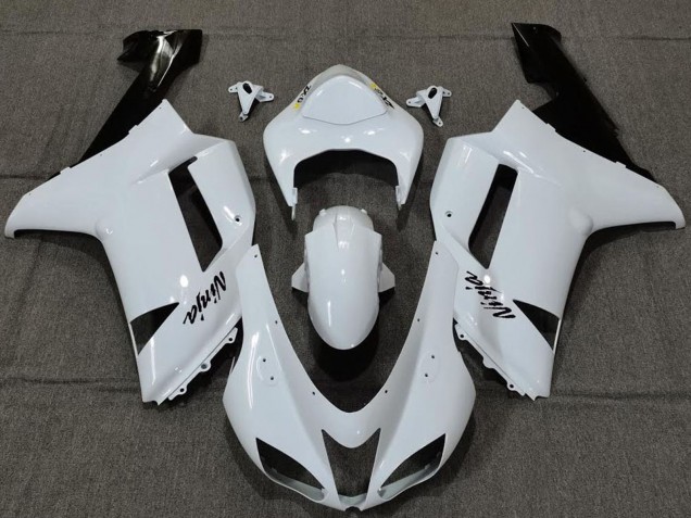 2007-2008 Kawasaki ZX6R Motorcycle Fairings - Plain White Gloss Canada