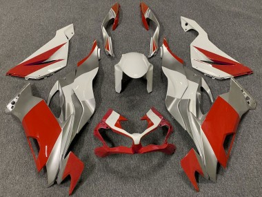 2019-2022 Kawasaki ZX6R Motorcycle Fairings - White Silver Red Canada