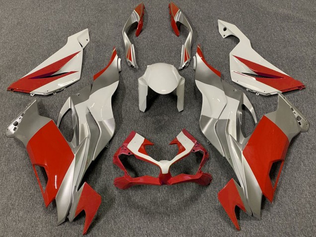 2019-2022 Kawasaki ZX6R Motorcycle Fairings - White Silver Red Canada