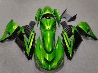 2006-2011 Kawasaki ZX14R Motorcycle Fairings - Green Glossy Black Canada
