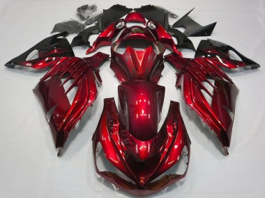 2012-2024 Kawasaki ZX14R Motorcycle Fairing - Red Glossy Black Canada