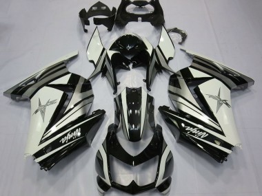 2008-2012 Kawasaki Ninja 250 Motorcycle Fairings - White Silver Star Glossy Black Canada