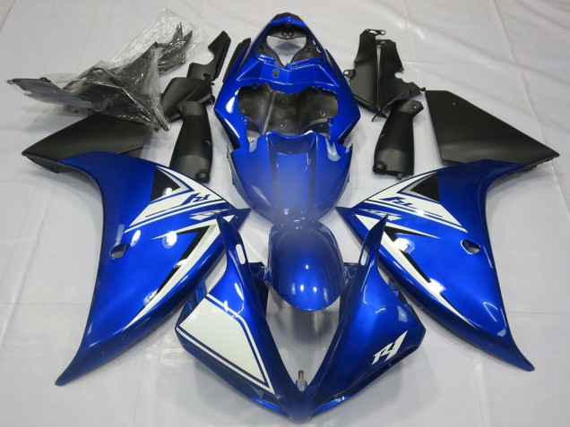 2012-2014 Yamaha R1 Motorcycle Fairings - Blue White Matte Black Canada