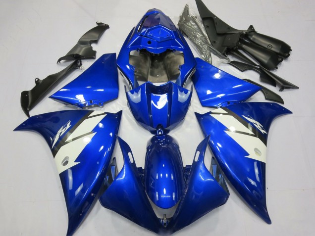 2012-2014 Yamaha R1 Motorcycle Fairings - Blue White Canada