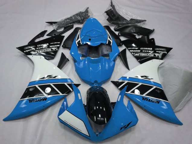 2012-2014 Yamaha R1 Motorcycle Fairings - Blue White Glossy Black Canada