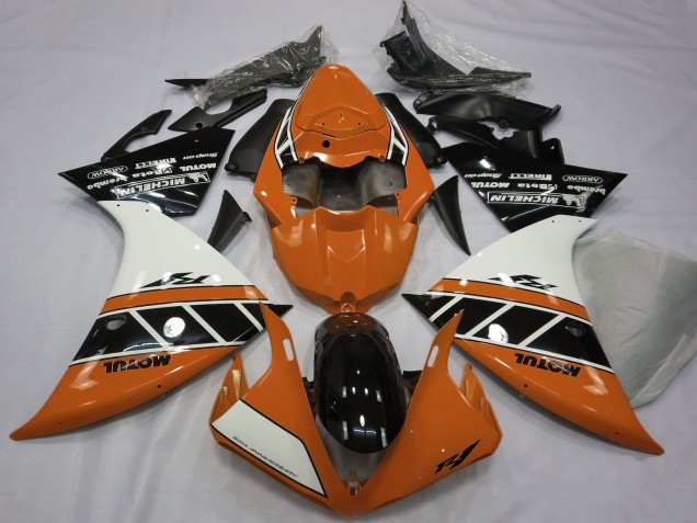 2012-2014 Yamaha R1 Motorcycle Fairings - Orange White Glossy Black Canada
