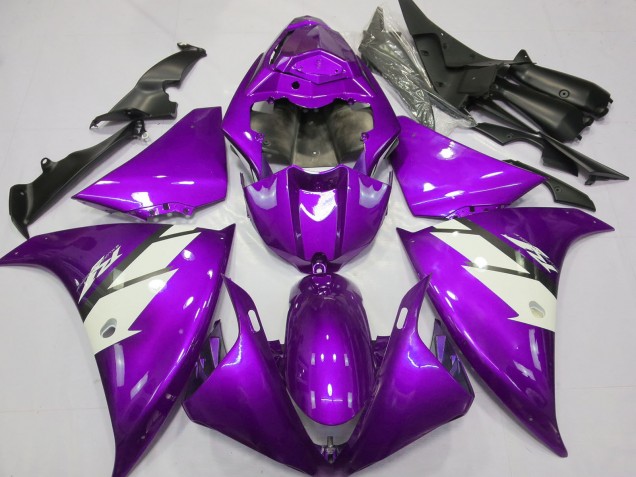 2012-2014 Yamaha R1 Motorcycle Fairings - Purple White Canada