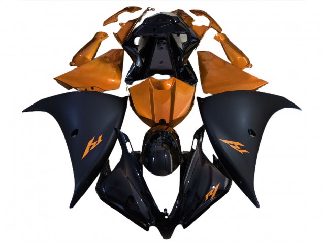 2012-2014 Yamaha R1 Motorcycle Fairings - Glossy Black Matte Black Orange Canada