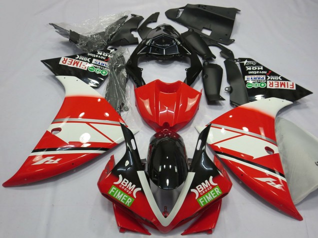 2012-2014 Yamaha R1 Motorcycle Fairings - Red White Black Fimer Canada