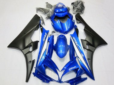 2006-2007 Yamaha R6 Motorcycle Fairings - Blue White Matte Black Canada