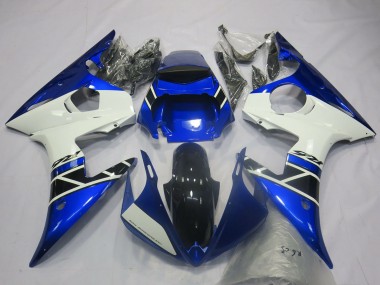 2003-2004 Yamaha R6 Motorcycle Fairings - Blue White Glossy Black OEM Style Canada