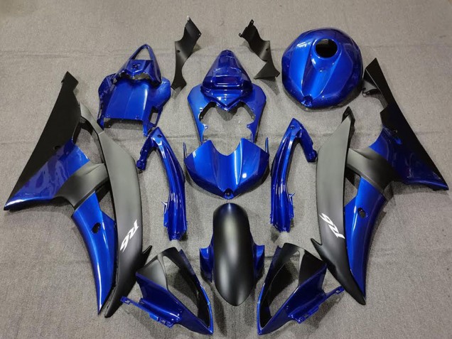 2008-2016 Yamaha R6 Motorcycle Fairings - Blue Matte Black White Decals Canada